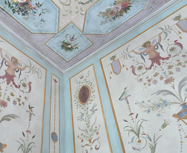 Dessus de porte en grisaille - Psych&eacute; et Cupidon