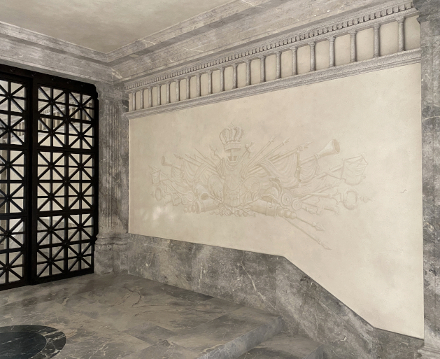 D&eacute;cor de troph&eacute;es en grisaille