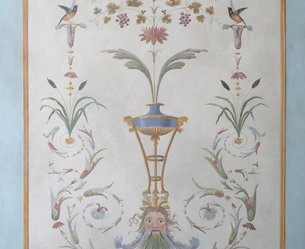 D&eacute;cor de grotesques cr&eacute;&eacute; et r&eacute;alis&eacute; pour une villa italienne en Toscane