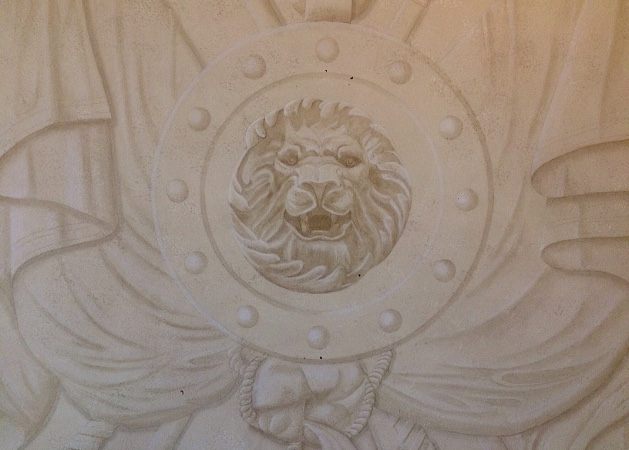 d&eacute;cor trompe l'oeil dans une piscine